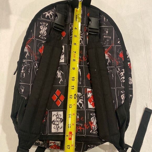 Harley Quinn Joker Flip Pak Reversible Backpack Black Red White Spencer Gifts - Picture 14 of 16
